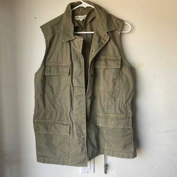 Madewell olive green sleeveless untility vest med - Picture 2 of 5